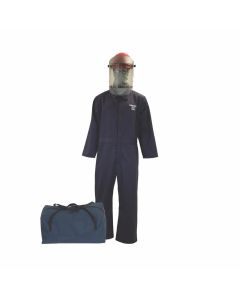 OBRHRC2-CKE-NB-5XL image(0) - OBERON Bag Kit - Arc Flash - 8 Cal HRC2 - Comes With Coveralls, Hard Cap, Face Shield, Balaclava & Storage Bucket - Color: Navy Blue - Size: 5XL