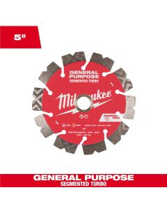 MLW49-93-9005 image(0) - Milwaukee Tool 5 inch DIAMOND MAX Segmented Turbo General PurposeDiamond Blade