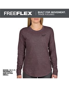 MLWF552P-2X image(0) - Milwaukee Tool Womens FREEFLEX Hybrid Tee - Long Sleeve Purple 2X
