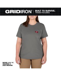 MLWF451G-S image(0) - Milwaukee Tool Women's GRIDIRON Pocket T-Shirt - Short Sleeve -  Gray -  S