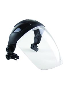 SRWS32212 image(0) - Sellstrom Face Shield - DP4 Series - 9" x 12.125" x 0.060" Window - Clear AF - Universal Hard Hat Slot Adaptor Headgear - with Chin Guard