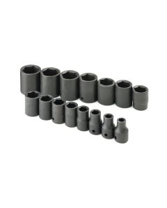SKT4035 image(0) - S K Hand Tools SOCKET SET IMPACT 1/2IN. DRIVE 15PC SAE STD 6 PT