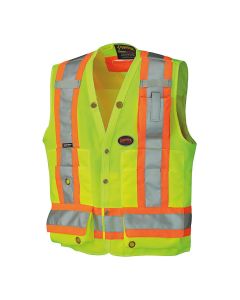 SRWV1010141U-4XL image(0) - Pioneer Pioneer - Woven 150D Multi-Pocket Surveyor Vest - Hi-Vis Yellow/Green - Size 4XL