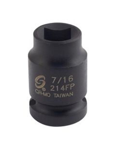 SUN214FP image(0) - SUNEX 1/2" Drive 7/16" Female Pipe Plug Socket, Black