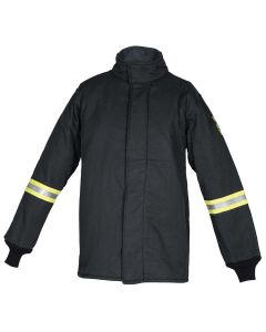 OBRTCG40-CT-ESHP-2XL image(0) - OBERON Coat - Arc Flash - 40 Cal TCG - With Escape Strap - Hip Length - Color: Black - Size: 2XL
