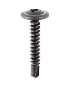 AVC19006 image(0) - AUVECO 19006 Pozidriv Round Washer #2 Drill Point Tapping Screw, M4.2-1.41 x 25 mm L, Black Phosphate