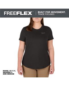 MLWF452B-2X image(0) - Milwaukee Tool Women's FREEFLEX Hybrid Tee - Short Sleeve -  Black -  2X