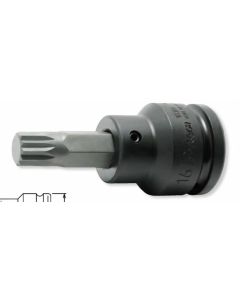 KKN16106-16-M18 image(0) - Ko-ken USA 16106.16-M18 3/4 Sq. Dr. Bit Socket XZN M18 Triple Square Length 76mm