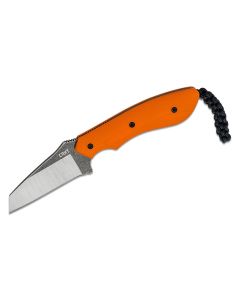 CRK2399 image(0) - CRKT (Columbia River Knife) S.P.I.T. (Small. Pocket. Inverted. Tanto.) 8Cr13MoV Stonewash Plain Blade Fixed Blade Knife with Sheath G10 Handle - Orange
