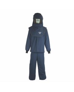 OBRLNS4B-L image(0) - OBERON Suit Kit - Arc Flash - 40 Cal LAN - Comes with Hood with Hard Cap, Coat and Bib Overalls - Color: Navy Blue - Size: Large