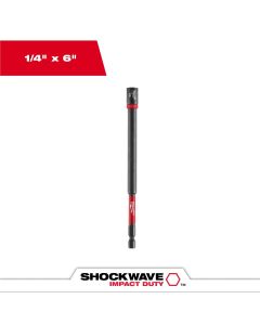 MLW49-66-4582 image(0) - Milwaukee Tool SHOCKWAVE Impact Duty 1/4 Inch x 6 Inch Magnetic Nut Driver