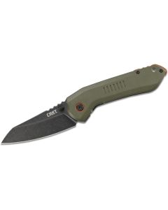 CRK6280 image(0) - CRKT (Columbia River Knife) Overland 8Cr13MoV Stonewash Plain Blade Folding Knife with Frame Lock G10 Handle - Green