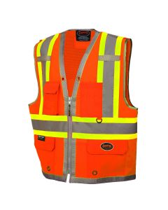SRWV1010250U-4XL image(0) - Pioneer 300D Oxford with Mesh Back Surveyor Vest  - Color:  Hi-Vis Orange  - Size: 4XL