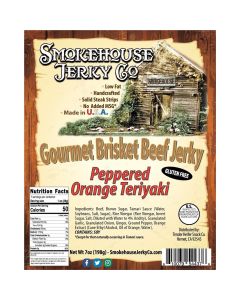 THS544376 image(0) - Tender Heifer Snack Co. Peppered Orange Teriyaki Gourmet Beef Brisket Jerky - 7 Ounce