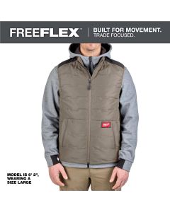 MLWM350N-3X image(0) - Milwaukee Tool FREEFLEX Lightweight Insulated Vest Brown 3X