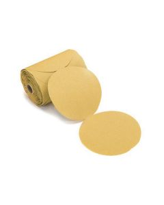 MRK23342400 image(0) - Mirka Abrasives Bulldog Gold 23342400 23 Series Semi-Open Coated Link Roll Sanding Disc, 6 in, P400 Grit, Aluminum Oxide