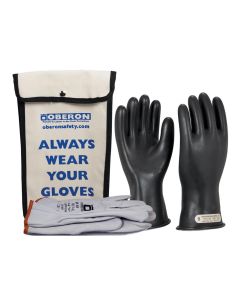 OBRGLVKT-BRC001112 image(0) - Oberon Glove Kit - Rubber Electrical - Class 00 - Length: 11" -  Rolled Cuff - Size: X-Large - 12