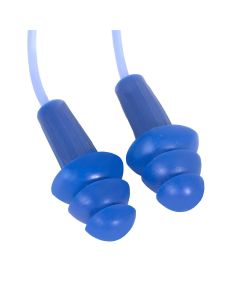 SRW13822 image(0) - Jackson Safety Earplugs - H20 Metal Detectable - Reusable  - Corded - Blue - NRR 26 - (100 Pair Per Dispenser Box)