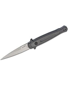 KER7150 image(0) - Kershaw Launch 8 Automatic Push-Button Lock Spear Point Blade EDC Folding Knife  - Gray - $1000 Min Vendor Direct Auto Knives Only. Cannot Ship to CA, CT, DE, MN. Contact Sales Rep.