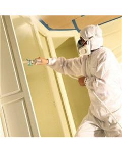 TRC28042 image(0) - TRIMACO SuperTuff 28042 Anti-Static Breathable Painter's Spray Suit, Large, White, 100% Polyester