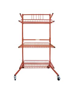 ITTSSPC-B-DB image(0) - Innovative Tools & Tech SSPC-B/DB Parts Cart Mobile Storage Rack with Deep Basket, 41 to 51 in L x 31 in W x 73 in H, Powder-Coat