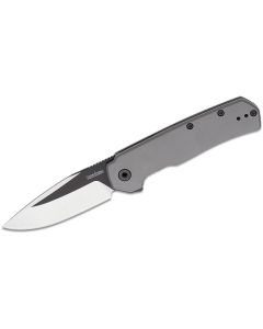 KER1411 image(0) - Kershaw Thermal Assisted Open Frame Lock Drop Point Blade EDC Folding Pocket Knife - Gray