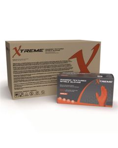 AMXXODN48100 image(0) - Xtreme Industrial Orange Diamond Textured Nitrile Disposable Gloves, Xlarge