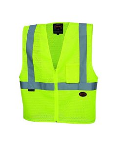 SRWV1060360U-4XL image(0) - Pioneer Zip-Up Safety Vest  - Color:  Hi-Vis Yellow/Green  - Size: 4XL