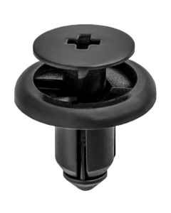 AVC21530 image(0) - AUVECO 21530 Push/Screw-Type with Open End Engine Cover and Fender Liner Retainer, 18 mm Dia Head, Nylon, Black