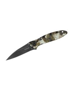KER1660KCX image(0) - Kershaw Leek Assisted Open Liner Lock Drop Point Blade EDC Folding Pocket Knife - Kings Camo - Clamshell