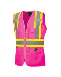 SRWV1021840U-M image(0) - Pioneer Women's Custom Fit Hi-Vis Mesh Back Safety Vest  - Color:  Pink  - Size: M