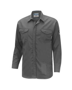 OBRZFI504-2XL image(0) - OBERON Button Up Shirt - FR/Arc-Rated 7.5 oz  88/12 - Grey - Size: 2XL