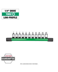 MLW48-22-9533 image(0) - Milwaukee Tool 1/4 Inch Drive Low-Profile TORX Bit Socket Set - 11 Piece