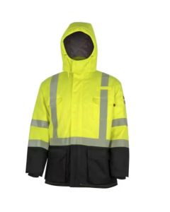 OBRZFC309-5XL image(0) - Oberon  Safety Parka - FR/Arc-Rated - PU/Cotton - Hi-Viz Yellow - Size: 5XL