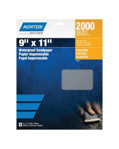 NOR00494 image(0) - Norton Black Ice 00494 T401 Series Sanding Sheet, 9 in W x 11 in L, 1000 Grit, Ultra Fine Grade