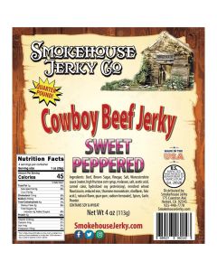 THS960143 image(0) - Tender Heifer Snack Co. Sweet Peppered Cowboy Cut Beef Jerky - 4 Ounce