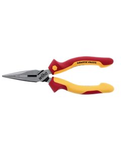 WIH32926 image(0) - Wiha Tools Insul. Industrial Long Nose Pliers w/ Cutters 6.3" OAL. Industrial brushed finish. Two component ergo cushion grips.