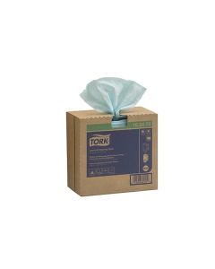 TOR192475 image(0) - Tork Molnlycke 192475 Pop-Up Box Low Lint Cleaning Cloth, 16-1/2 in L x 9 in W, 100, Spunlace, Turquoise, 1 Plys