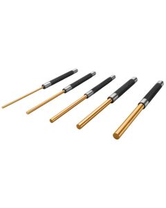 WLMW759 image(0) - Wilmar Corp. / Performance Tool 5 pc. 8" Long Brass Pin Punch Set