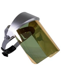 OBR125AFR image(0) - Oberon Face Shield with Ratcheting Headgear - Heat Reflective - Window: Clear Gold Anti-Fog