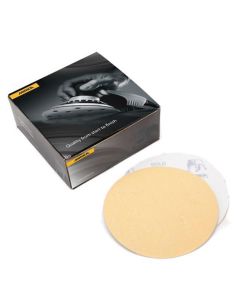 MRK23622500 image(0) - Mirka Abrasives Bulldog Gold 23622500 23 Series Semi-Open Coated Grip-On Sanding Disc, 6 in, P500 Grit, Aluminum Oxide