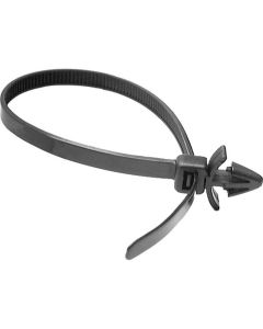 AVC20380 image(0) - AUVECO 20380 Push Mount Cable Tie, 200 mm L x 5 mm W, Nylon, Black