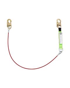 SRWV8108306 image(0) - PeakWorks Shock Absorbing Lanyards - Tear Pack 1/4" PVC Coated Cable -  Single Leg - Weight Capacity 130 to 310 Lbs - 6'