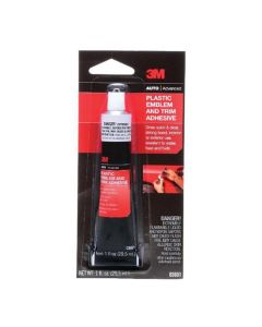 MMM3601 image(0) - 3M 03601 1-Component Plastic Emblem and Trim Adhesive, 1 oz Tube, Paste, Clear, 24 hr Curing