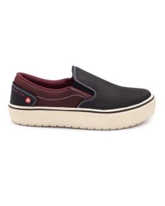 FSIAW7050-9.5D image(0) - AIRWALK VENICE - Women's Leather Slip On - CT|EH|SF|SR - Black / Tawny Port - Size: 9.5 - D - (Regular)