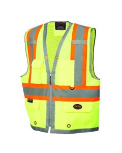 SRWV1010260U-4XL image(0) - Pioneer 300D Oxford with Mesh Back Surveyor Vest  - Color:  Hi-Vis Yellow/Green  - Size: 4XL