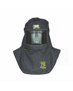 OBRTCG75-CHVSL image(0) - OBERON Hood with Hard Cap - Arc Flash - 75 Cal TCG - With Fresh Air Arc Flash Hood Ventilation System & Light - Color: Black - Window: True Color Grey (TCG)