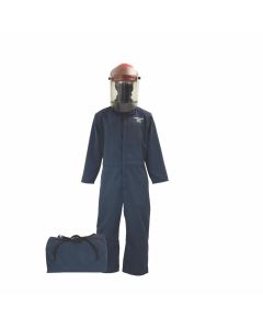 OBRTCG2P-CKE-NB-Z2X image(0) - OBERON Bag Kit - Arc Flash - 12 Cal TCG2P - Comes With Coveralls, Hard Cap, Face Shield, Balaclava & Storage Bucket - Color: Navy Blue - Size: 2XL Extra Tall