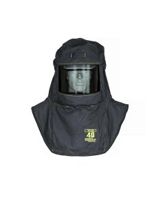OBRTCG40-CHVS image(0) - OBERON Hood with Hard Cap - Arc Flash - 40 Cal TCG - With Fresh Air Arc Flash Hood Ventilation System - Color: Black - Window: True Color Grey (TCG)