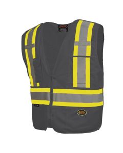 SRWV1021170U-3XL image(0) - Pioneer Zip-Up Snap Break Away Safety Vest  - Color:  Black  - Size: 3XL